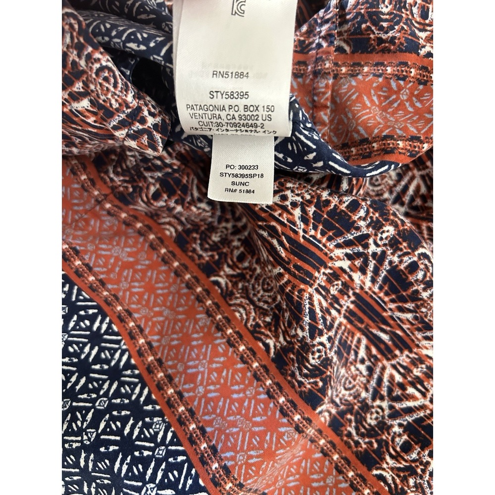 PATAGONIA Lost Wildflower Dress in Sunburst Crux Navy w Pockets Adjustable Sz XL - Picture 12 of 12